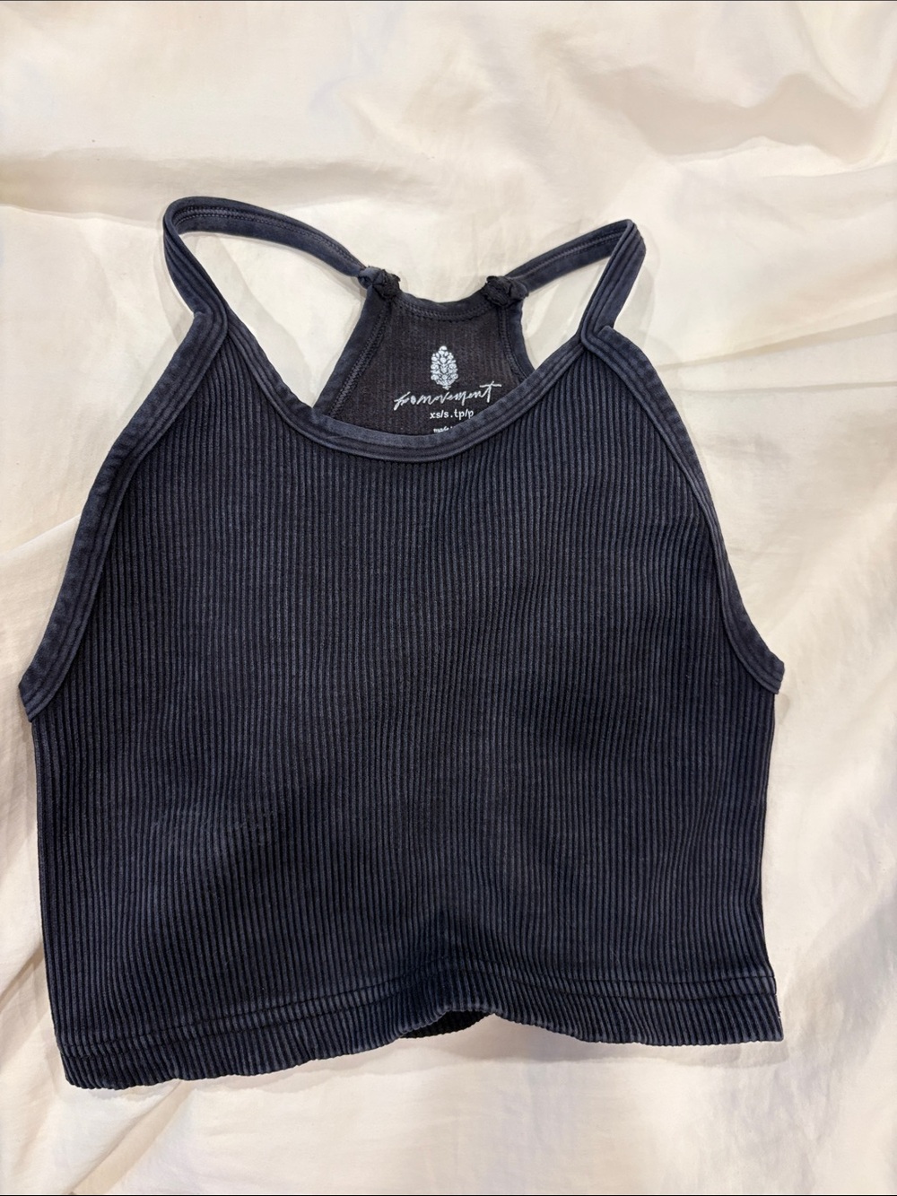 Free People Movement Happiness Runs Crop Tank Size XS Color- Washed Black
